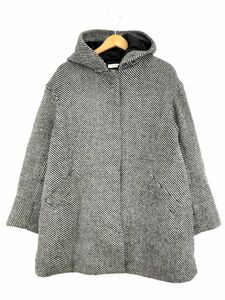 MOUSSY マウジー ウール混 総柄 フーディー コート size2/ブラック ◆■ ☆ dka6 レディース