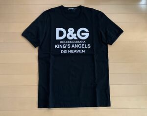 ドルチェ&ガッバーナ DG 黒 フロントDGロゴ デザイン クルーネック Tシャツ カットソー 綺麗