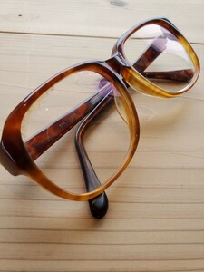 ENA OSCAR 眼鏡 メガネ レトロ ビンテージ Vintage 度入り　太フレーム　鼈甲？