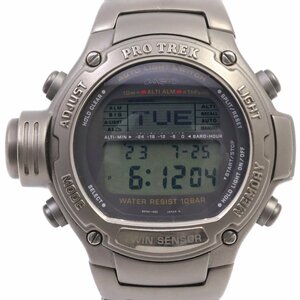 カシオ プロトレック ツインセンサー クォーツ メンズ 腕時計 チタン PRT-3000-7【いおき質店】