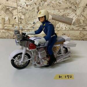 白バイ　レトロ　おもちゃ　HONDA POLICE 警察　バイク　MADE IN JAPAN K172