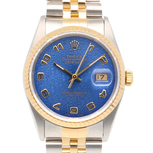 ロレックス デイトジャスト オイスターパーペチュアル 腕時計 ステンレススチール 16233 自動巻き メンズ 1年保証 ROLEX 中古
