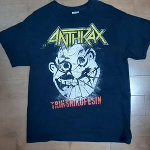 激レア バンドTシャツ ANTHRAX アンスラックス TOUR 2015 限定 黒 Lサイズ ロックTシャツ 古着　METALLICA SLAYER MEGADETH