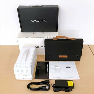 536*LACITA enerbox01 エナ―ボックス ポータブル電源 ホワイト/81Wソーラーチャージャー キャンプ 防災 車中泊 22年製