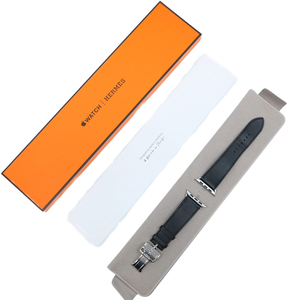 【お値引き】【美品】HERMES エルメス applewatch アップルウォッチ用ベルト 45mm 44ｍｍ レザー シンプルトゥール ブラック #Z 刻印