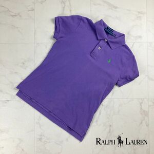 Ralph Lauren ラルフローレン ポロシャツ 半袖カットソー ロゴ刺繍 トップス レディース パープル サイズM*NC1325