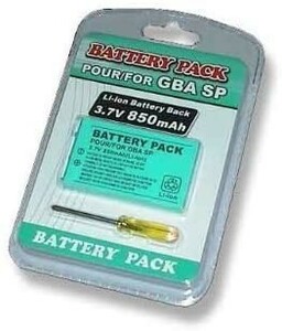 送料無料 パッケージ品 ゲームボーイアドバンスSP専用 GBA SP バッテリー 850mAh ドライバーセット 電池 互換品