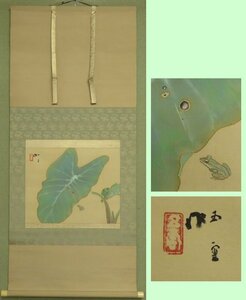 ●HPからの出品●　掛軸●　西村五雲　『日照雨』　共箱　二重箱　【芸術院会員　カエル】