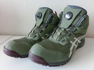 中古品 保管品 asics アシックス 安全靴 作業靴 ウィンジョブ WINJOB CP214 TS BOA 1271A056 27.5cm グリーン×ホワイト/激安1円スタート