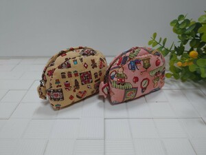 ★★★　ハンドメイド　ミニポーチ　２個セット【カントリー】★★★