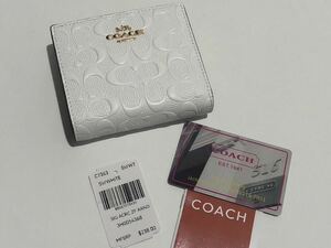 ［1円スタート］COACH コーチ　折財布　二つ折り　ホワイト　新品未使用　シグネイチャー　c7353