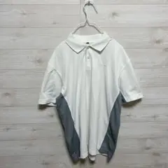 南海NANKAI 半袖ポロシャツ　ボタン　ダブルカラー　白ホワイト　日本製