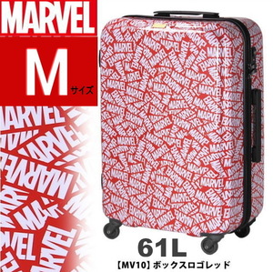 1円スタート◆ スーツケース mサイズ 中型大型 軽量 キャリーケース キャリーバッグ マーベル MARVEL 4泊5泊6泊 ボックスロゴレッド 赤M670