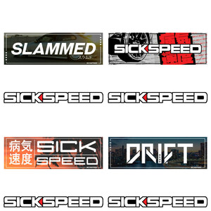 SICKSPEED Boxステッカー 全４種 USDM JDM スタンス ドリフト シックスピード ネバーコンテント 痛車 スラムド アメリカ シール デカール