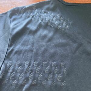 リライブ VネックTシャツ メンズ 半袖 L 黒 ポリエステル100% 機能性Ｔシャツ 肩 腰　アスリート パワーストーン 鉱石