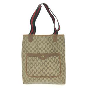 ◆GUCCI グッチ シェリーライン トートバッグ◆39 02 003 ブラウン PVC GGスプリーム ユニセックス bag 鞄