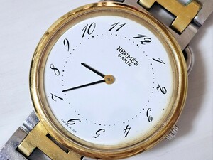 HERMES エルメス アルソー Hバンド 紳士用高級腕時計 ホワイトダイヤル コンビモデル　メンズサイズ