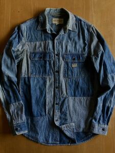 Denim&Supply パッチワークデニムシャツ S 傑作 ラルフローレン RRL（ ビンテージジャケット