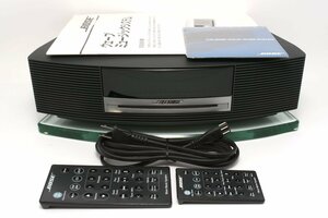 【やや難あり品】Bose Wave music system model AWRCCB ブラック ボーズ (リモコン2個大/小) + 非売品ガラステーブル付き #4553