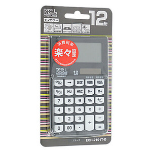 【ゆうパケット対応】ナカバヤシ 電卓 ハンディータイプ ECH-2101T-D ブラック [管理:1100048953]