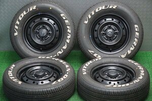 スズキ　純正　軽トラ等　100/4H　スチール　鉄　ヴィツァー　GERMAN-007　ホワイトレター　165/70R12　23年　4本　タイヤホイールセット 7