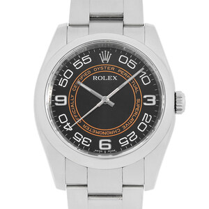 ロレックス オイスターパーペチュアル 116000 ブラック コンセントリック アラビア V番 中古 メンズ 腕時計