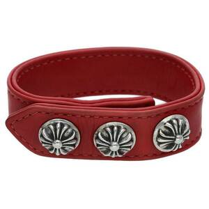 クロムハーツ Chrome Hearts 3BTN/2SNP/クロスボール3ボタン2スナップ レザーブレスレット 中古 SJ02