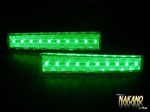 トラック用 LED ステップライト R/L グリーン　マーカー 反射板 サイドランプ ドア下ランプ 車幅灯 反射ランプ 綺麗 拡散 夜間照明