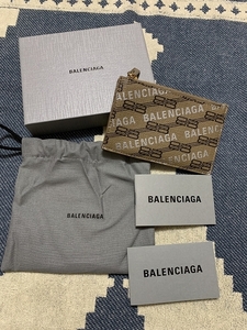 新品 BALENCIAGA コイン カードケース コーティングキャンバス