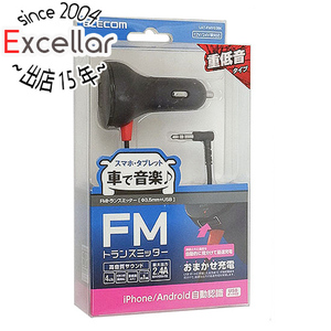 エレコム 充電機能付FMトランスミッター LAT-FMY02BK ブラック [管理:1100044124]