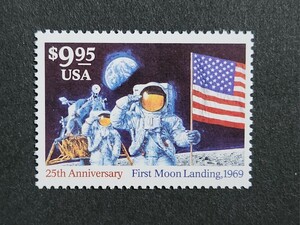 アメリカ 1994年 月面着陸25周年 高額切手（9.95ドル） 1種完 NH