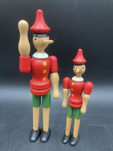 ★◆【USED】 ピノキオ 人形 2体セット 木製 ドール レトロ 60サイズ