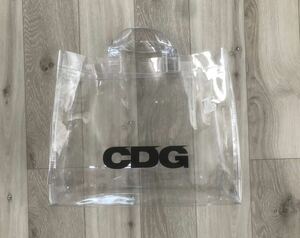 【美品】CDG PVC ビニールバッグ バック 透明 クリア トート コムデギャルソン シーディージー ロゴ