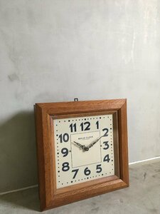 現地蒐集 フランスアンティーク BULLE CLOCK 壁掛け時計 木製 置時計 四角 シンプル アナログ シャビー 2608kbfzYK