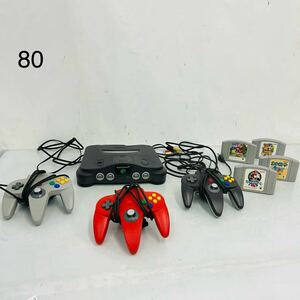 5SC030 Nintendo ニンテンドー 64 本体 NUS-001 コントローラー 3点 ソフト 4点 電源コード有り 通電OK ゲーム機 ゲーム 中古 現状品 