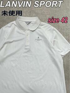 未使用 ランバン ゴルフ LANVIN SPORT メンズ 半袖ポロシャツ ジャガード ロゴ刺繍