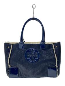 TORY BURCH◆トートバッグ/エナメル/NVY