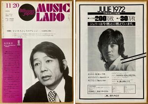 ★ミュージックラボ 1972/11/20 森田由美恵 沢田研二 西城秀樹 尾崎紀世彦 小林旭 麻丘めぐみ 郷ひろみ 中山じゅん 美空ひばり 日野てる子