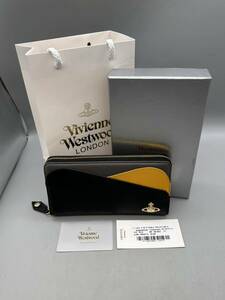Y03108　Vivienne Westwood ヴィヴィアンウエストウッド 長財布 ラウンドファスナー アウトレット品
