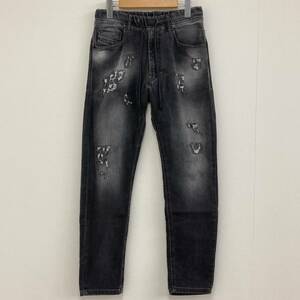 DIESEL Jogg Jeans NARROT ダメージ加工 ジョグジーンズ ブラック 黒 W26 ディーゼル ジョガーパンツ スウェットデニムパンツ 529