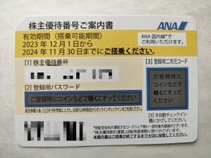 ANA　全日空　株主優待券　有効期間2024年11月30日