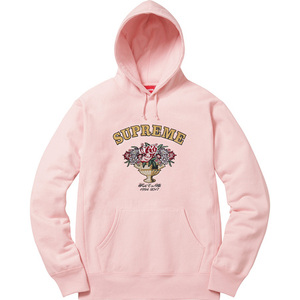 即決 supreme 17 aw centerpiece hooded sweatshirt pink