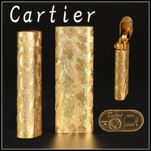 【秀】ZB338 カルティエ 【Cartier】 ガスライター ゴールド PLAQUE OR G／美品！ｒ