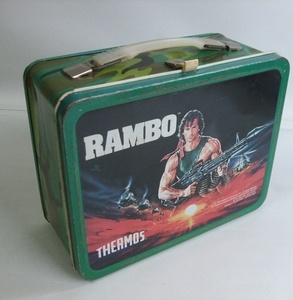 当時物 Vintage 80s RAMBO ランボー ランチボックス 中古品 THERMOS社製 ビンテージ アメリカ雑貨 シルベスター・スタローン 