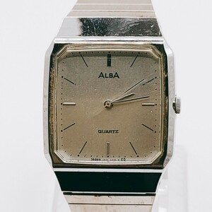 #183 SEIKO セイコー ALBA アルバ V515-5290 腕時計 アナログ 3針 白文字盤 シルバー基調 時計 とけい トケイ アクセサリー ヴィンテージ