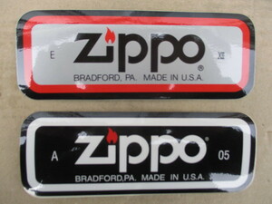 【送料無料】Zippo ジッポーライター　ステッカー ２枚セット　黒／銀　１５ｃｍ　たばこ　セブンスター　ハイライト　ピース