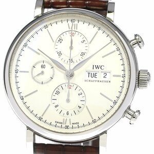 IWC SCHAFFHAUSEN IW391007 ポートフィノ クロノグラフ デイデイト 自動巻き メンズ 良品 保証書付き_808067