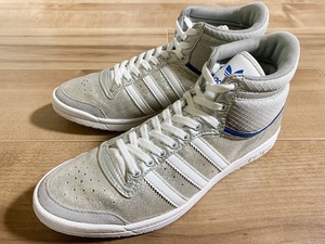 美品、レア! ADIDAS アディダス TOPTEN HI SLEEK W トップテン ハイ シルバー/ホワイト2011年製 23cm ユーイング フォーラム コンコルド