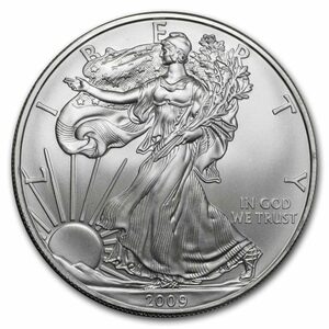 [保証書・カプセル付き] 2009年 (新品) アメリカ 「イーグル・ウオーキング リバティ」純銀 1オンス 銀貨