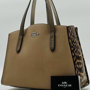 1円～【入手困難品】 定価10万円 コーチ COACH トートバッグ ビジネスバッグ ブリーフケース 2way レザー メンズ レディース パイソン